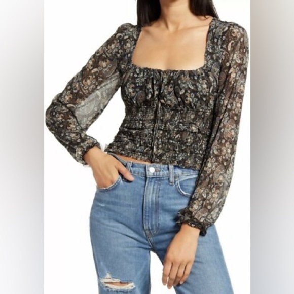 Free People Printed Lolita Top - Picture 1 of 5